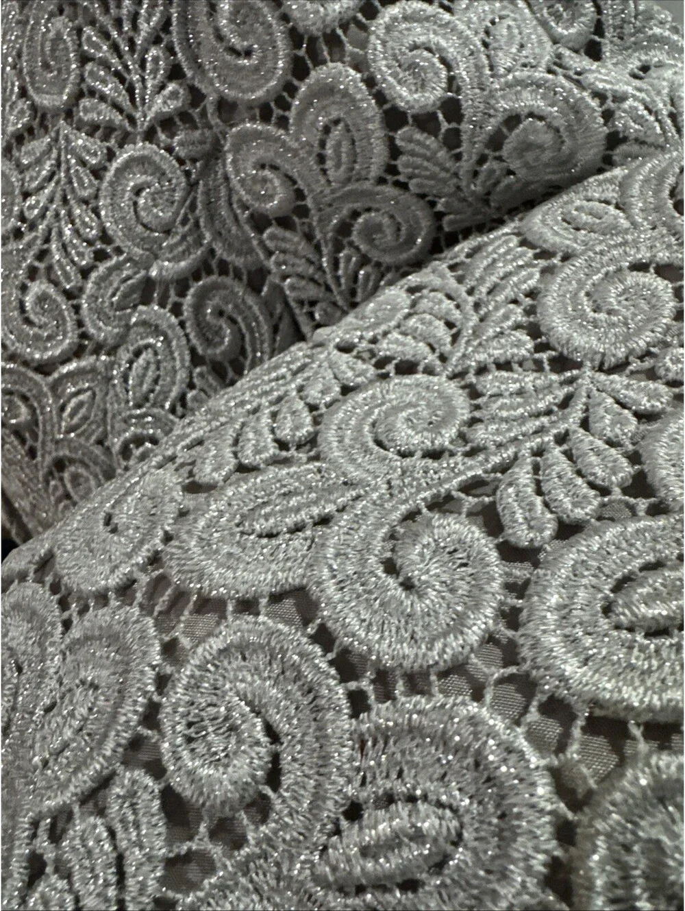 Talbots Jacket Womens 4 Silver Metallic Lace Scalloped Hem Dressy Evening NWT